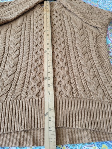 J. Crew CableKnit Womens Fisherman Sweater Sz S Classic Pullover Brown New NWT - Picture 7 of 14