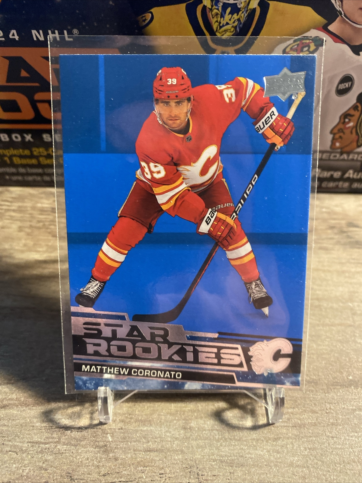 Matthew Coronato 2023-24 Upper Deck Star Rookies Blue Parallel RC Card #11