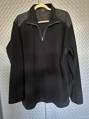 Zegna S Sport Men's Black Pullover Fleece Jacket Made in Italy Size L