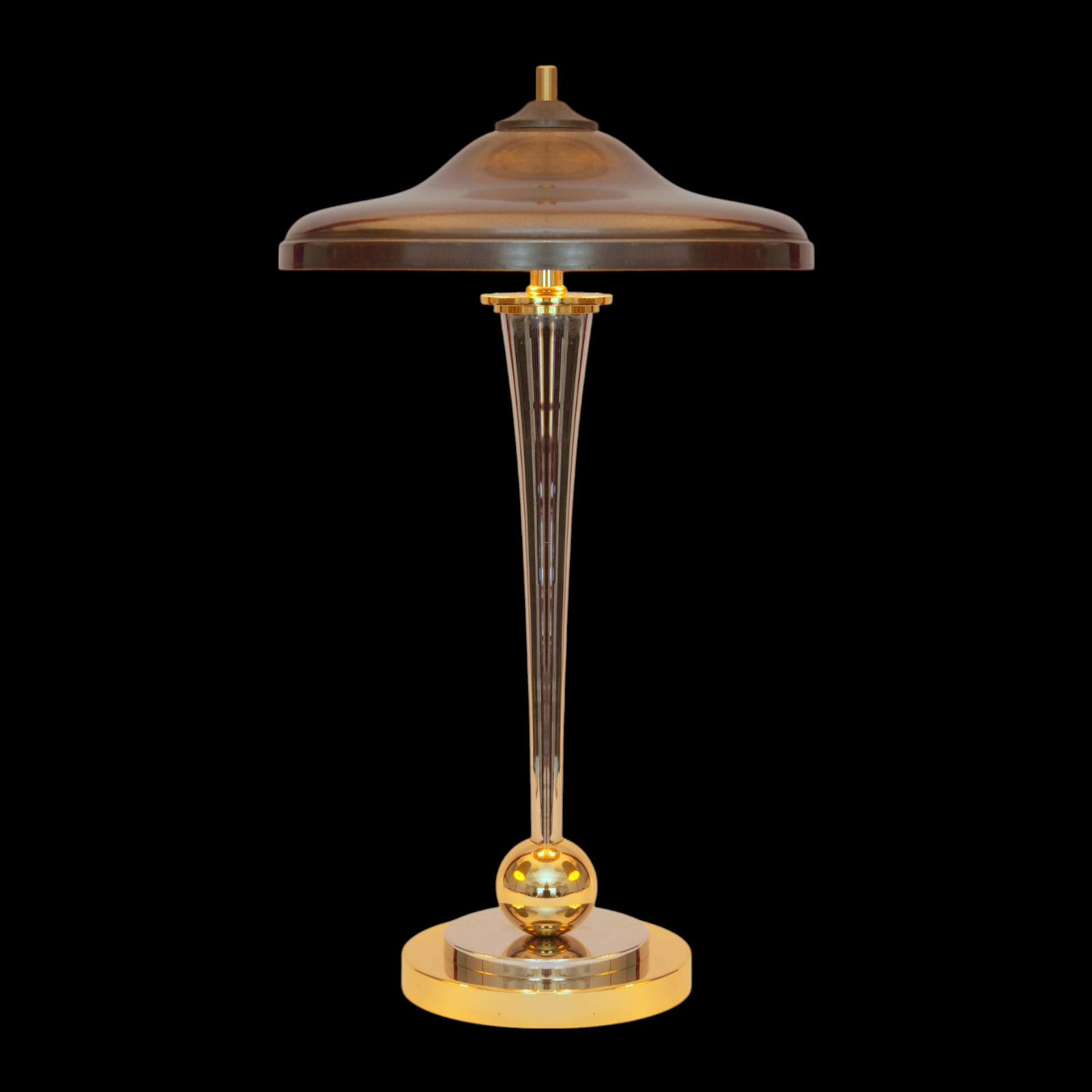 Art Deco Desk Lamp "VANDENBERGH" Unique Design Chrome Brass Lamp