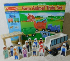melissa and doug farm animal train set