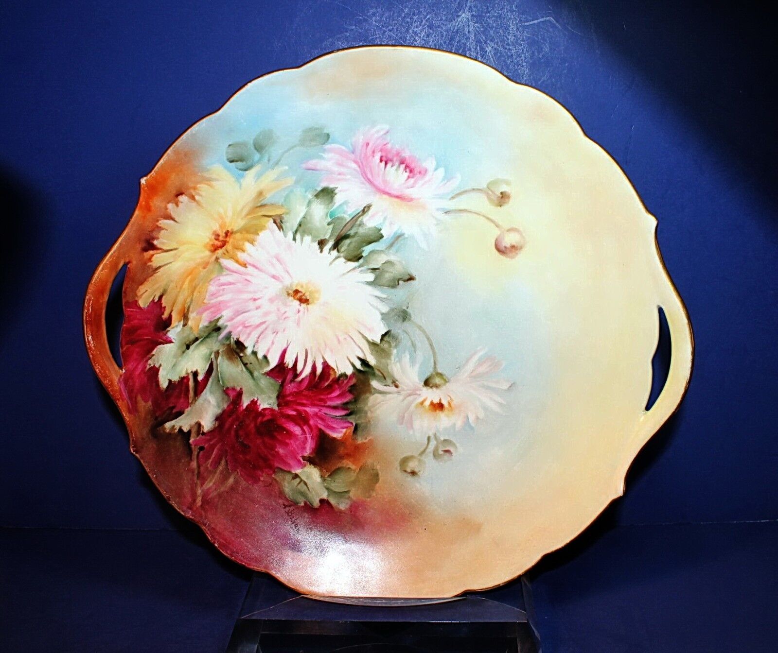 Antique T&V Limoges HP French Porcelain Large Platter 2022, tanio