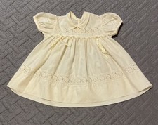 Vintage Carol Joy Pleated Eyelet Lace Off White Infant Baptism Dress