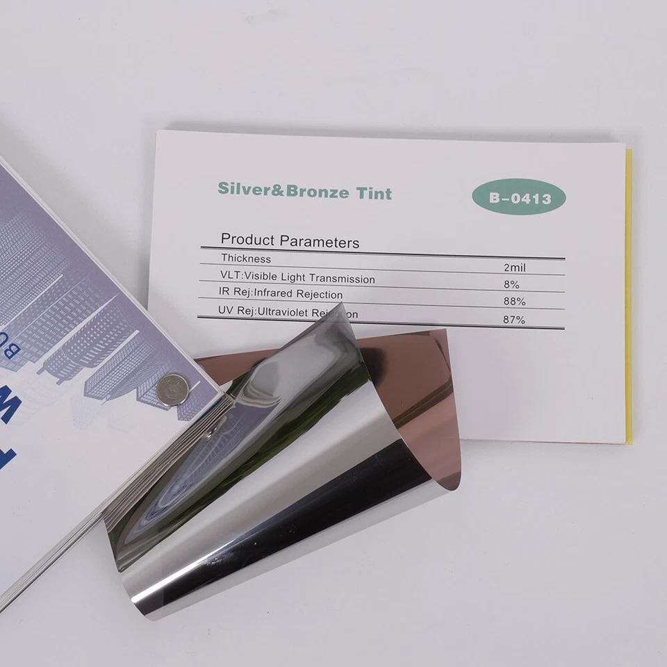 Bronze&Silver Reflective Window Tint Film One Way Privacy Solar Tint Home Decor - Image 3 of 4