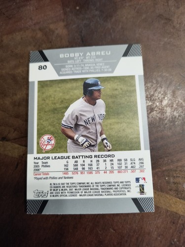 BOBBY ABREU 2007 TOPPS CO SIGNERS #80 FREE SHIPPING - Picture 2 of 2