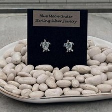 925 Sterling Silver Turtle Stud Post Earrings NEW 