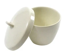 Porcelain Crucible with Lid, 40ml Capacity, Tall Form - Eisco Labs