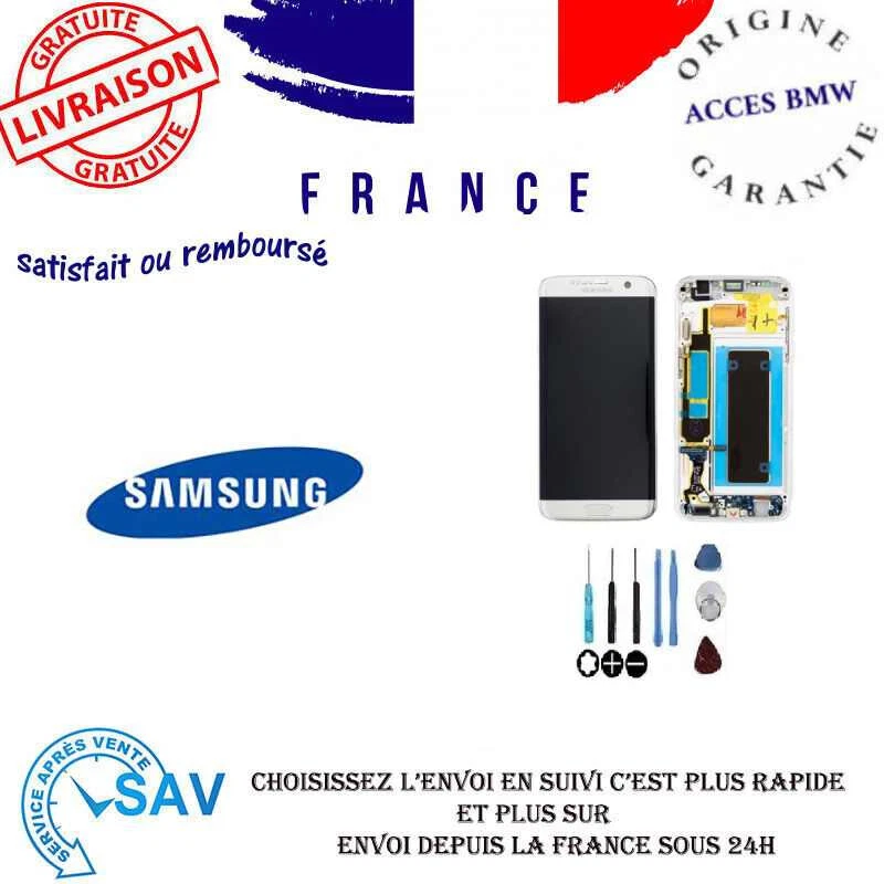 Original Ecran LCD Complet Argent Sur Châssis Pour Samsung Galaxy S7 edge (G935F - Photo 1/1