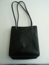 Vintage Monsac Large Black Shining Leather Purse/tote