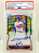 2023 Bowman Chrome 1st Chris Newell Atomic Refractor Auto 09/100 PSA MINT 9 RC