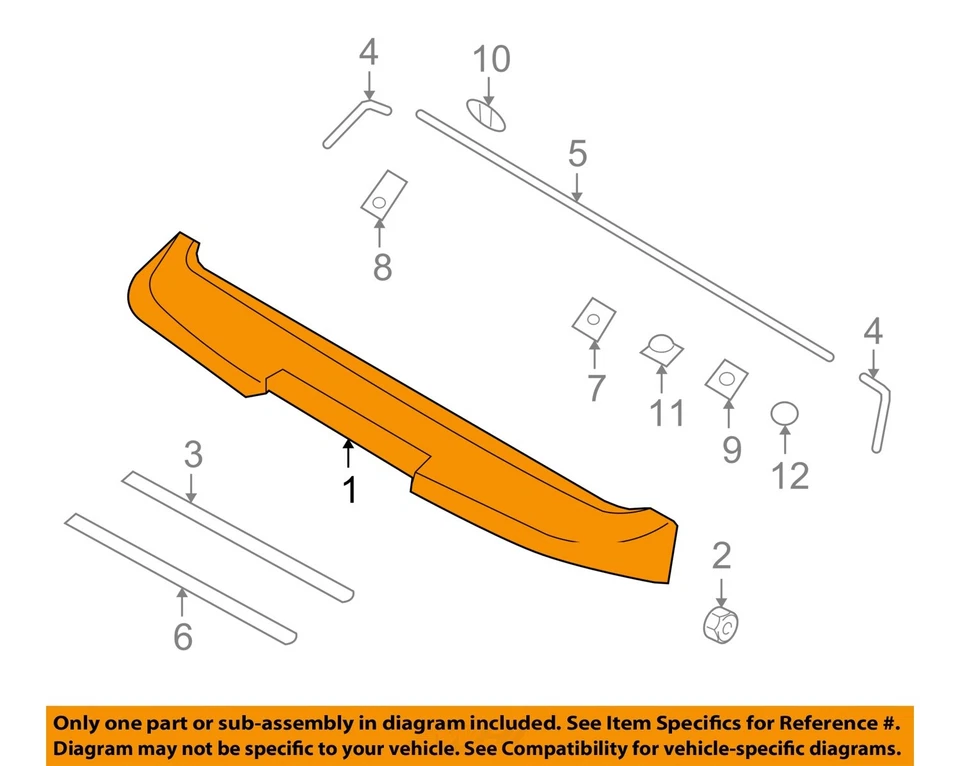 Alerón trasero usado se adapta a: Hyundai Santa fe opt 8721B1 2010 grado trasero A Foto 3 de 4