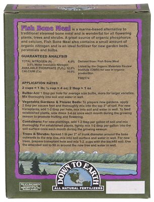 Down To Earth Organic Fish Bone Meal Fertilizer 4-12-0, 25 Lb Bag - All-Natural Soil Amendment 5 thumbnail image