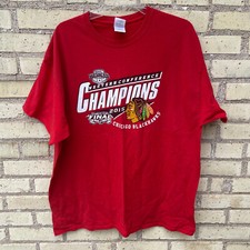 Chicago Blackhawks 2015 Western Conference Champions Red T-Shirt Size XL Gildan