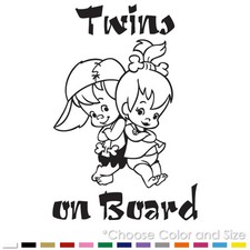 TWINS ON BOARD BABY BOY GIRL CAR WINDOW VINYL DECAL STICKER BB-11 