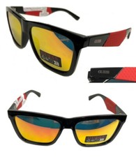 NWT GUESS Mens Sunglasses GO00067 01C Black/Multicolor mirror
