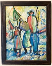 Waison Mupedza “Liesure Time” Original Painting In Original Frame 14x18