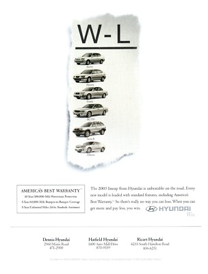 2003 Hyundai Print Ad, Win Lineup Accent Santa Fe Tiburon Central Ohio Locations