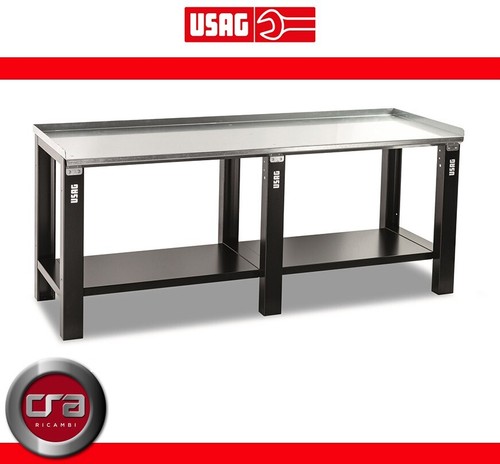 BANCO BANCONE TAVOLO DA LAVORO 2 METRI SUPER PROFESSIONALE USAG 506 TA ACCIAIO - Foto 5 di 5