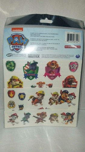 One pack of Nickelodeon Paw Patrol Temporary Tattoos (25 total) Paw Patrol - Picture 2 of 2
