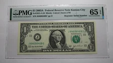 $1 2003A Repeater Serial Number Federal Reserve Currency Bank Note Bill UNC66EPQ