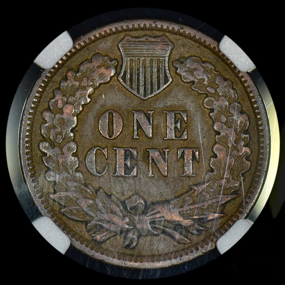 1886 INDIAN HEAD CENT ✪ NGC XF-45 ✪ 1C COIN EXTRA FINE TYPE 1 T-1 ◢TRUSTED◣ - Image 3 of 4