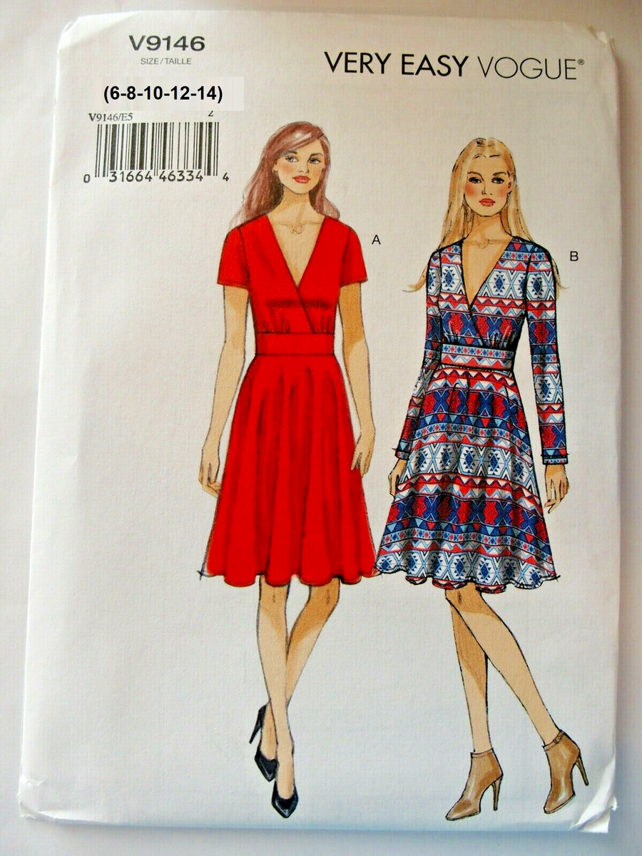 Vogue Very Easy Sewing Pattern V9146 Fit & Flare Dress 6 8 10 12 14 for sale online | eBay Vogue Very Easy Sewing Pattern V9146 Fit & Flare Dress 6 8 10 12 14 for sale online | eBay