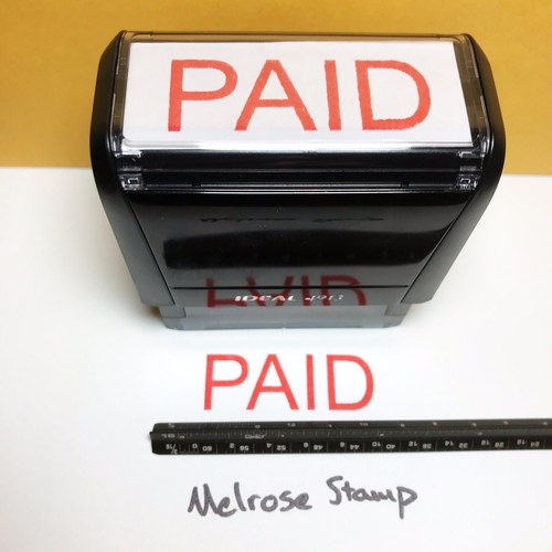 Paid Rubber Stamp Red Ink Self Inking Ideal 4913 Large | eBay