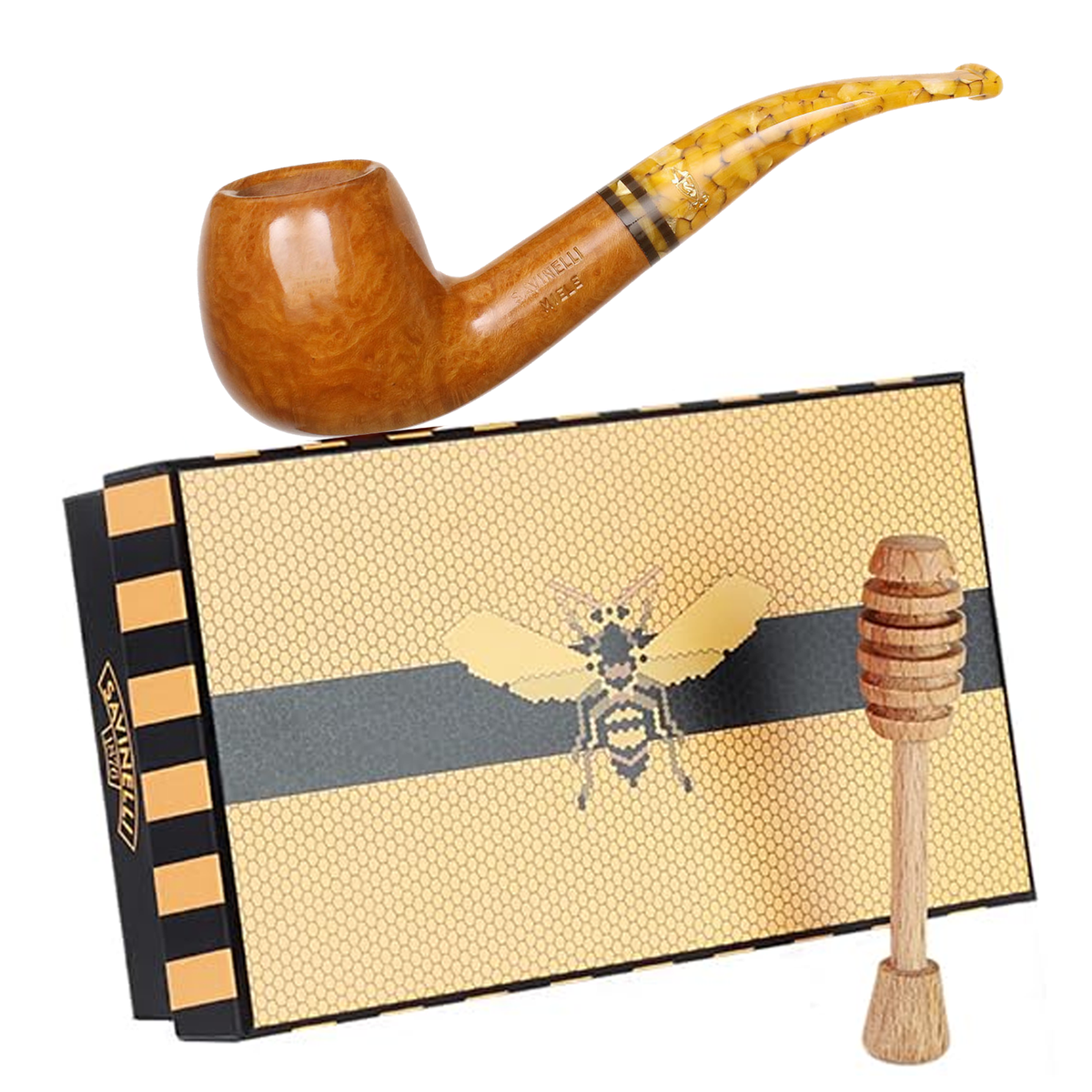 Savinelli Miele Smooth Finish 626, Honey Finish Briar Tobacco Pipe