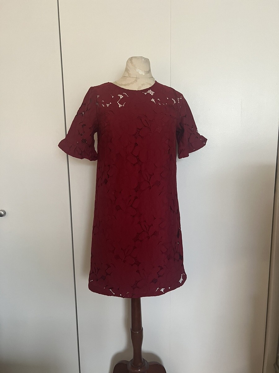 New Monteau Los Angeles Women Burgundy Short Lace Dress SZ XS | eBay New Monteau Los Angeles Women Burgundy Short Lace Dress SZ XS | eBay