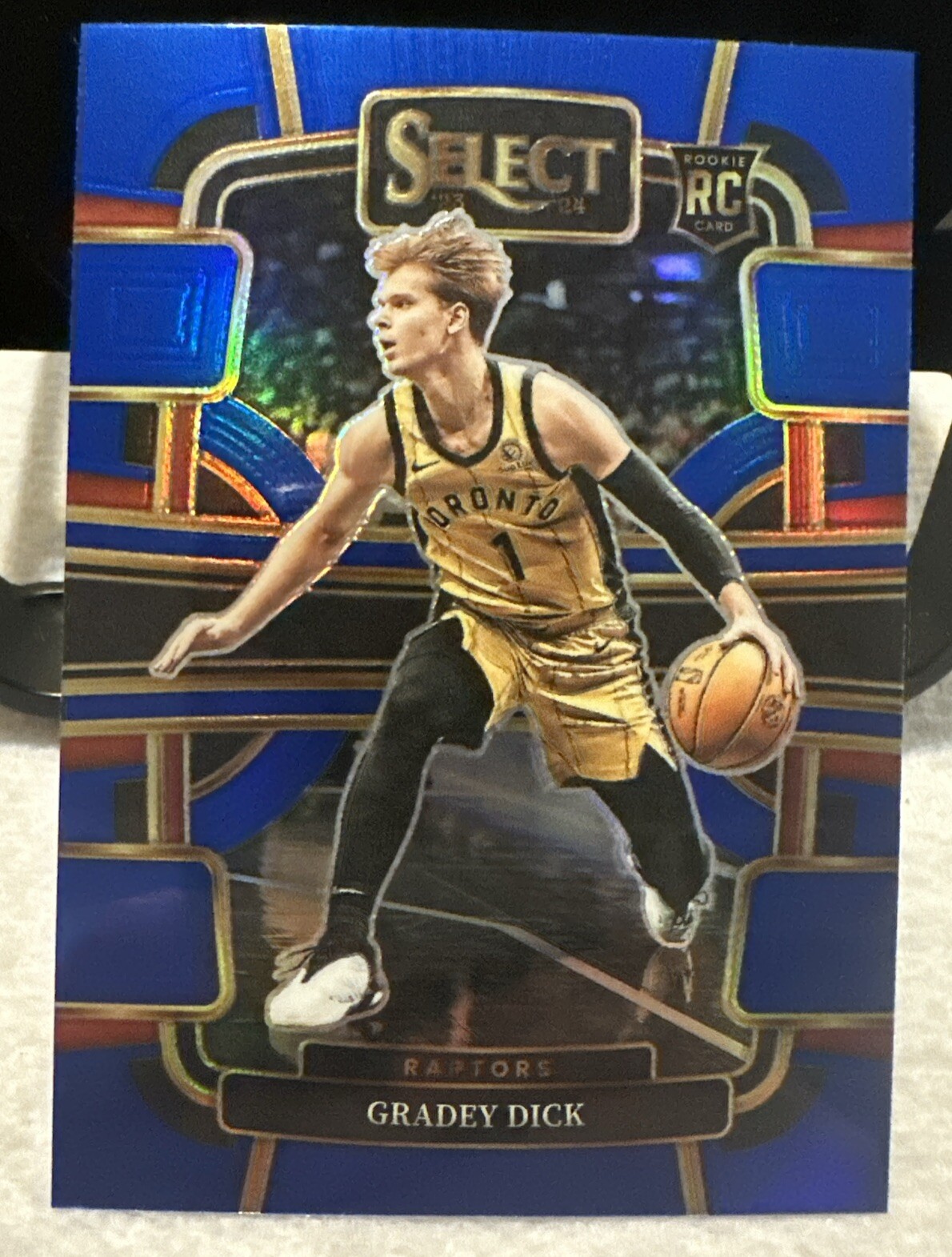 Gradey Dick Rookie 2023 Select Blue Prizm Parallel #90 Toronto Raptors Rookie