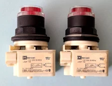 Set of 2 NOB SQUARE D 9001-SK1L1G PUSH BUTTON RED 9001KM1 Ser. H New no Box