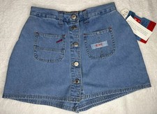 NWT Vintage Y2K Squeeze Jeans Denim Mini Skirt Shorts SKORT Size 27 X 3.5  