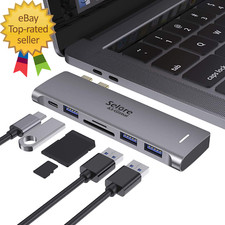 USB C Adapter for Macbook Pro/Air M1 M2 M3 2021 2020 2019 13" 15" 16", 6 in 1