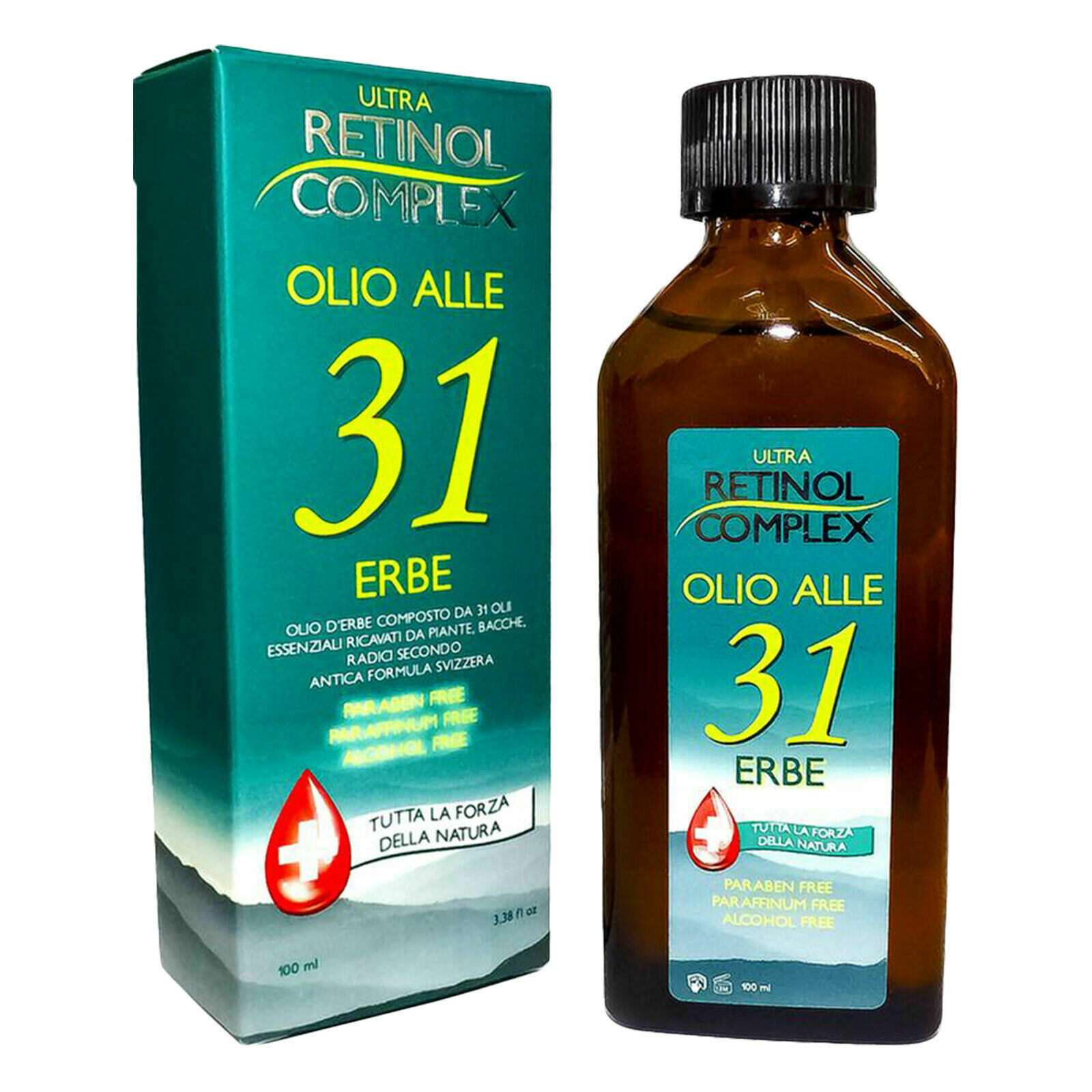 Retinol Complex Olio alle 31 Erbe senza Parabeni Paraffina alcohol 100ml