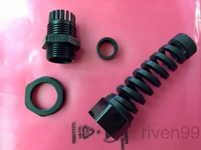 Lot 5pcs PG13.5 Strain Relief Bushing Spiral Flex Cable Gland, IP68, 1/4 - 1/2''