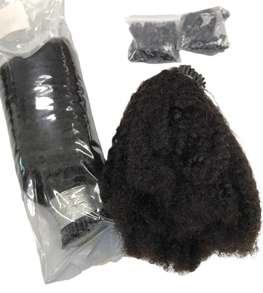 Extensión de cabello humano rizado afro rizado Dolago 6 pulgadas con nano cuentas Foto 2 de 4