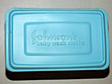 Vintage 1981 Johnson's Baby Wipes EMPTY Plastic Container, Flip Open Lid