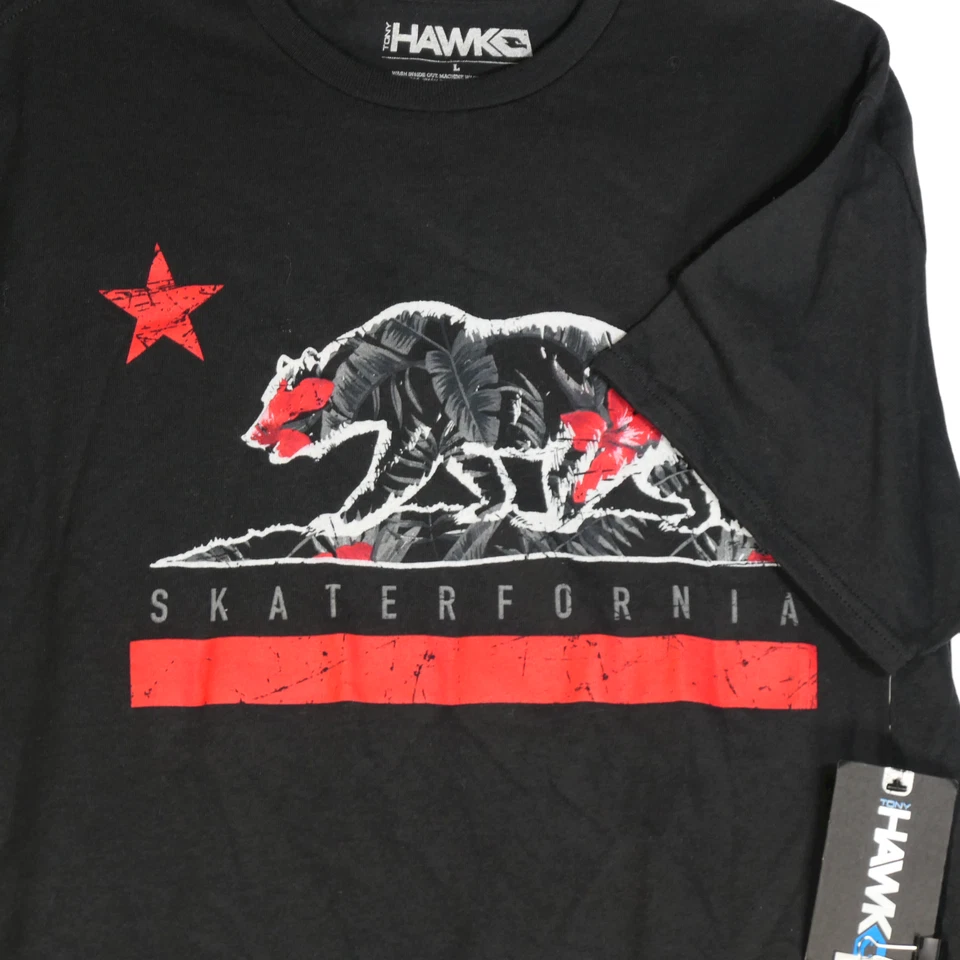 Camiseta Tony Hawk California Bear Gráfica Para Hombre Talla L Negra Skaterfornia NUEVA Foto 2 de 4