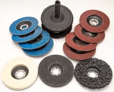 11-Teiliges 125x22,23 mm F&auml;cher- und Polierscheiben-Set