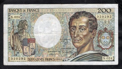 200 Francs Montesquieu 1984 Etat TB+ Alphabet N.024 - Photo 1/2