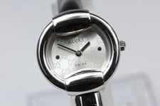 [Near MINT] GUCCI 1400L Silver 25mm GG Dial Quartz Women's Watch From JAPAN