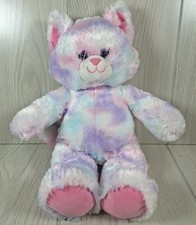 Build-A-Bear Pink Purple Blue Pastel Swirl Kitty 16" Stuffed Animal Plush Toy