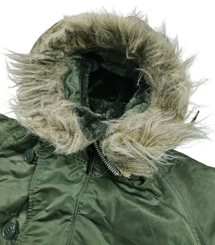 *HOT VTG USA Men's ALPHA INDUSTRIES @ N-3B MILITARY PARKA COLD HOOD GREEN Coat L - Picture 8 of 17