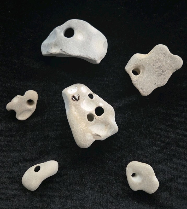 Hag Stone, Fairy Stone, Hex Stone, Naturally Formed, Beach Rock with Hole, Lot 