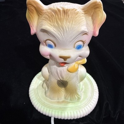 1960 sPuppy Dog Plastic Electric Lamp Works Great Underwriter Lab  OLD!