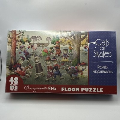 Kestutis Kasparavicius Cats on Skates Pomegranate Kids Floor Puzzle 48 Big Pcs.