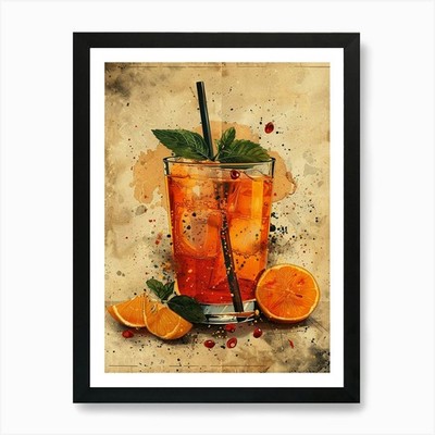 Aperol Spritz Kunstdruck 272 Art Pri gerahmt Wandbild Poster Leinwanddruck Bild