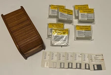 Vintage Microsoft Office 4.2.1 & Excel Mac Floppies + Teak Roll-Top Box