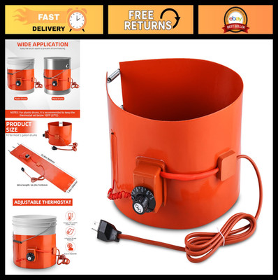 5 Gallon Metal Drum Heater - 800W Insulated Band Heater with Temp Controller, Si