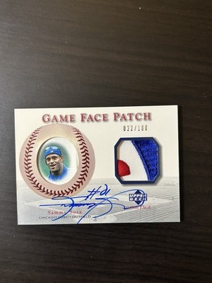 Sammy Sosa 2003 Upper Deck Game Face Logo Patch Autograph /100 JSA Auto Jersey